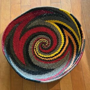 Oversized tray/ basket with tribal looking colors